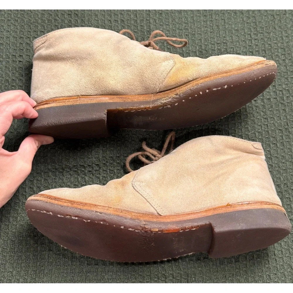 Brunello Cucinelli Mens Suede Chukka Desert Boots Sand Beige Italy Size 43